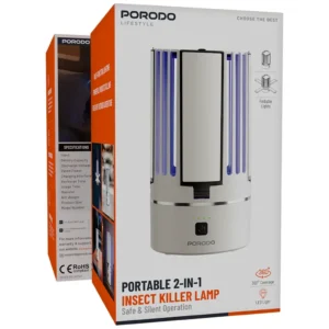 مصباح قاتل الحشرات المحمول ثنائي الوظيفة من بورودو لايف ستايل – أبيض PORODO INSECT KILLER LAMP