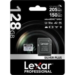 ذاكرة Lexar Professional SILVER PLUS microSDXC بسعة 128 جيجابايت